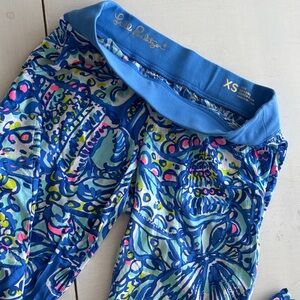 Lilly Pulitzer Women's Wide Leg Pants - Blue and Pink Pattern